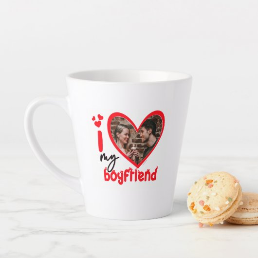 I Love My Boyfriend Photo Cadeau Latte Mug (En situation)