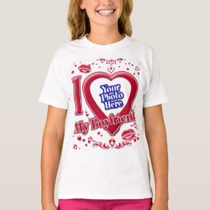 I Love My Boyfriend Photo Red Hearts T-Shirt