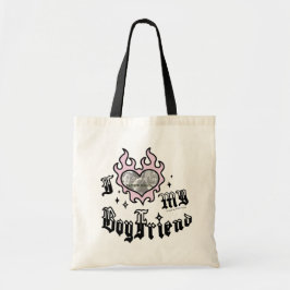 I Love My Boyfriend - Pink - DingusDesign Tote Bag