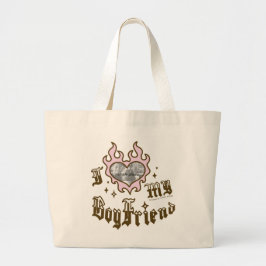 I Love My Boyfriend - Red - DingusDesign Grote Tote Bag