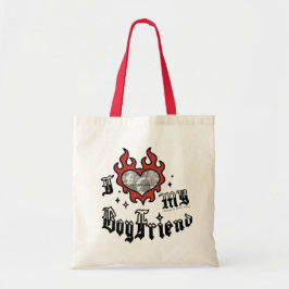 I Love My Boyfriend - Red - DingusDesign Tote Bag
