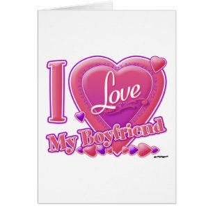 I Love My Boyfriend rose/violet - coeurs