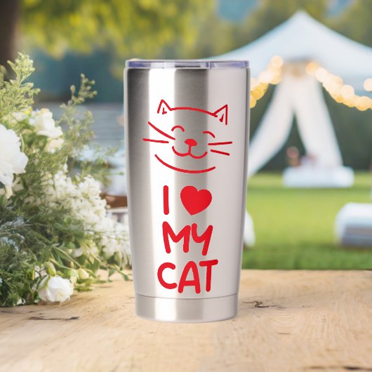 I love my cat geïsoleerde drinkbeker (Bruiloft (Gedraaid) )
