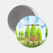 "I Love My Cats", aimant frigo de charme (Recto/Verso)