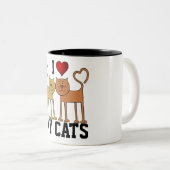 I Love My Cats, design populaire Coffee Mug (Devant droit)