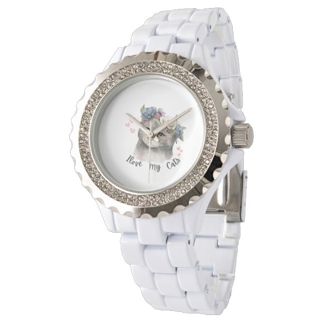 I love my cats  horloge (Gekanteld)