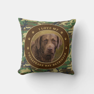 I Love My Chesapeake Bay Retriever Cammo Coussin