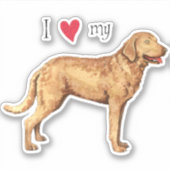 I Love my Chesapeake Bay Retriever Vinyl Sticker (Devant)