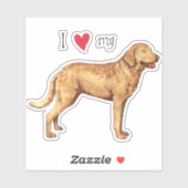 I Love my Chesapeake Bay Retriever Vinyl Sticker (Feuille)
