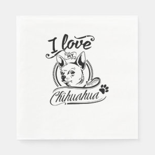 I Love My Chihuahua - Leuk Dier Huisdier Pet Paw D Servet