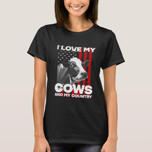I love my cows dairy farmer farming     t-shirt (Voorkant)
