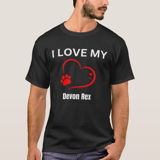 I love my devon rex breed cat Cat T-shirt (Voorkant)
