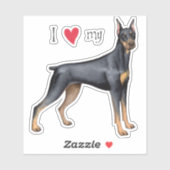 I Love my Doberman Pinscher Vinyl Sticker (Feuille)