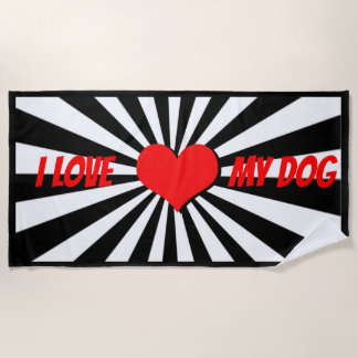 I love my dog mit Herz Strandlaken