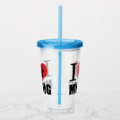 I love my dog throw pillow acryl drinkbeker (Rechts)