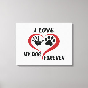I love my dog throw pillow canvas afdruk