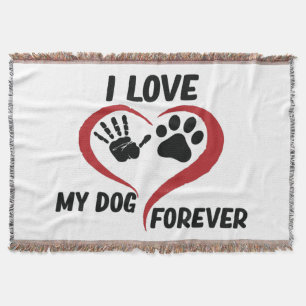 I love my dog throw pillow deken