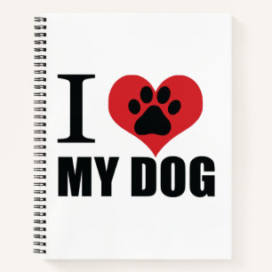 I love my dog throw pillow notitieboek