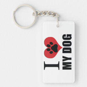 I love my dog throw pillow sleutelhanger