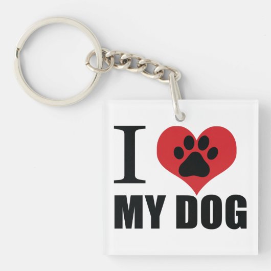I love my dog throw pillow sleutelhanger (Voorkant)