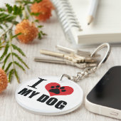 I love my dog throw pillow sleutelhanger (Voorkant Rechts)