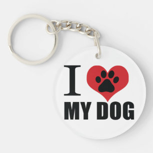 I love my dog throw pillow sleutelhanger