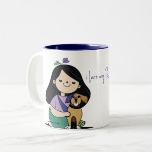 I Love My Dog - Vrouw Edition 1 Tweekleurige Koffiemok