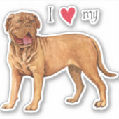 I Love my Dogue de Bordeaux Vinyl Sticker (Devant)