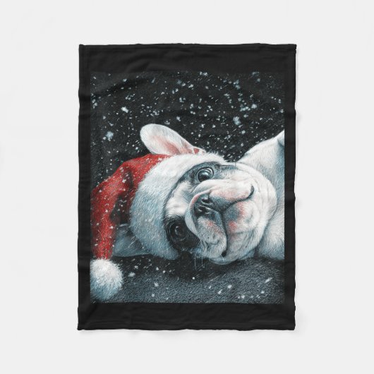 I Love My French Bulldog Christmas Cute  Fleece Deken (Voorkant)