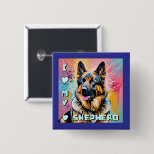 I love my German Shepherd Vierkante Button 5,1 Cm (Voorkant /achterkant)