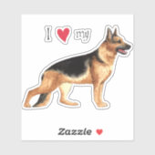 I Love my German Shepherd Vinyl Sticker (Feuille)