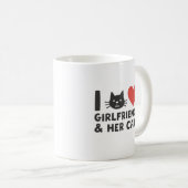 I Love My Girlfriend and Her Cat" Tête de chat Mug (Devant droit)