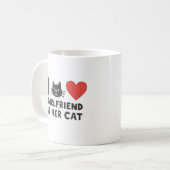 I Love My Girlfriend and Her Cat" Tête de chat Mug (Devant gauche)