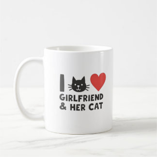 I Love My Girlfriend and Her Cat" Tête de chat Mug