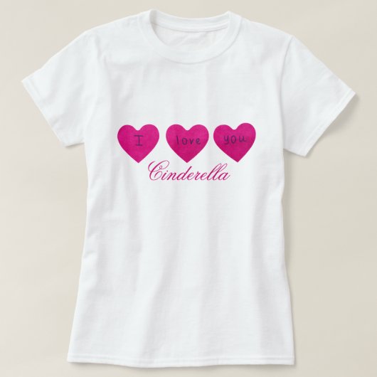 I Love My Girlfriend Custom Black T-shirt mignon (Design devant)