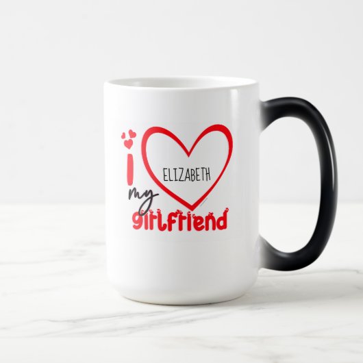 I Love My Girlfriend Photo Cadeau Café Mug (Droite)