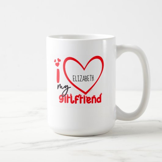 I Love My Girlfriend Photo Cadeau Café Mug (Droite)