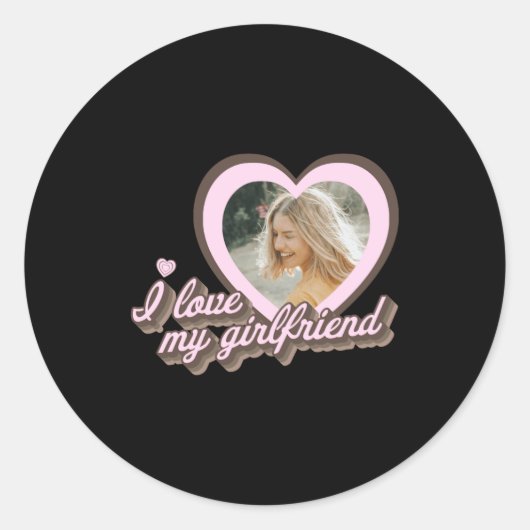 I Love My Girlfriend  Ronde Sticker (Voorkant)