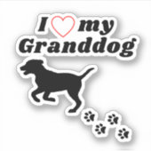 I Love My Granddog - Sticker pour grand chien (Devant)