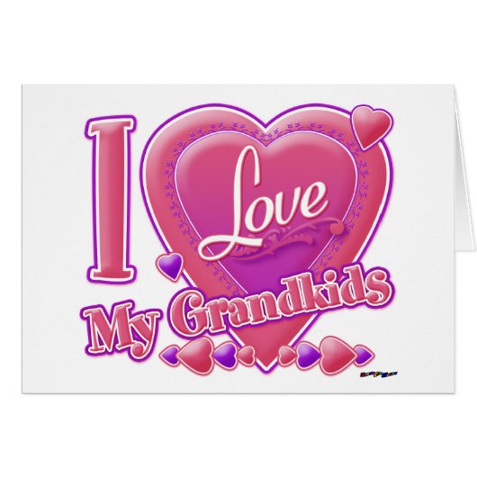I Love My Grandkids rose/violet - coeur (Devant horizontal)