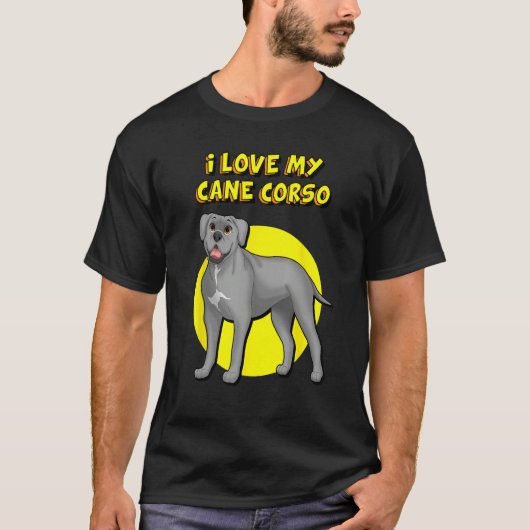 I Love My Gray Cane Corso T-shirt (Voorkant)