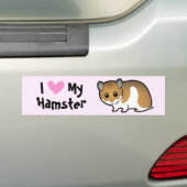 I Love My Hamster Bumpersticker (Op auto)