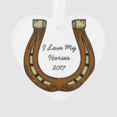 "I Love My Horses" Ornement de Noël (dos)