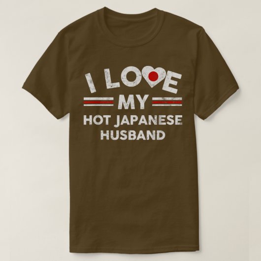 I Love My Hot Japanese Husband T shirt Flag Graphi (Design voorkant)