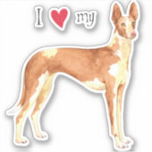 I Love my Ibizan Hound Vinyl Sticker (Devant)