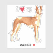 I Love my Ibizan Hound Vinyl Sticker (Feuille)