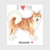 I Love my Icelandic Sheepdog Vinyl Sticker (Feuille)