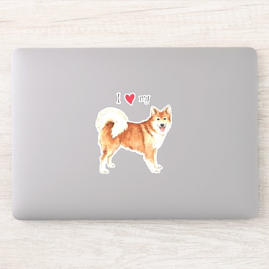 I Love my Icelandic Sheepdog Vinyl Sticker (Ordinateur)
