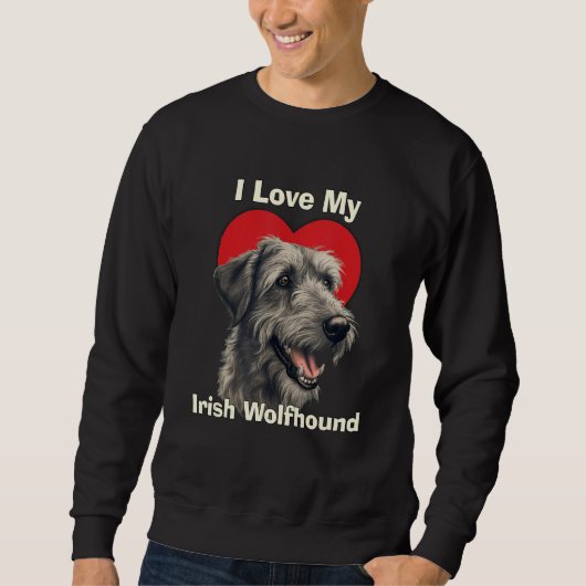 I Love My Irish Wolfhound Puppy Dog Trui (Voorkant)