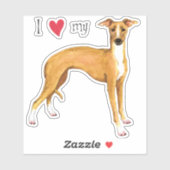 I Love my Italian Greyhound Vinyl Sticker (Feuille)